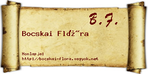 Bocskai Flóra névjegykártya